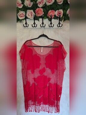 Seafolly Australia 100% Cotton Crochet Open Weave Cover-Up (NWOT)